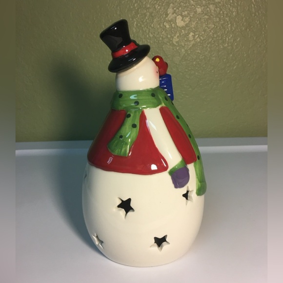 Ceramic Lightup Christmas Snowman - Picture 3 of 12